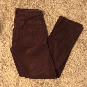 J Crew maroon corduroy boot cut pants